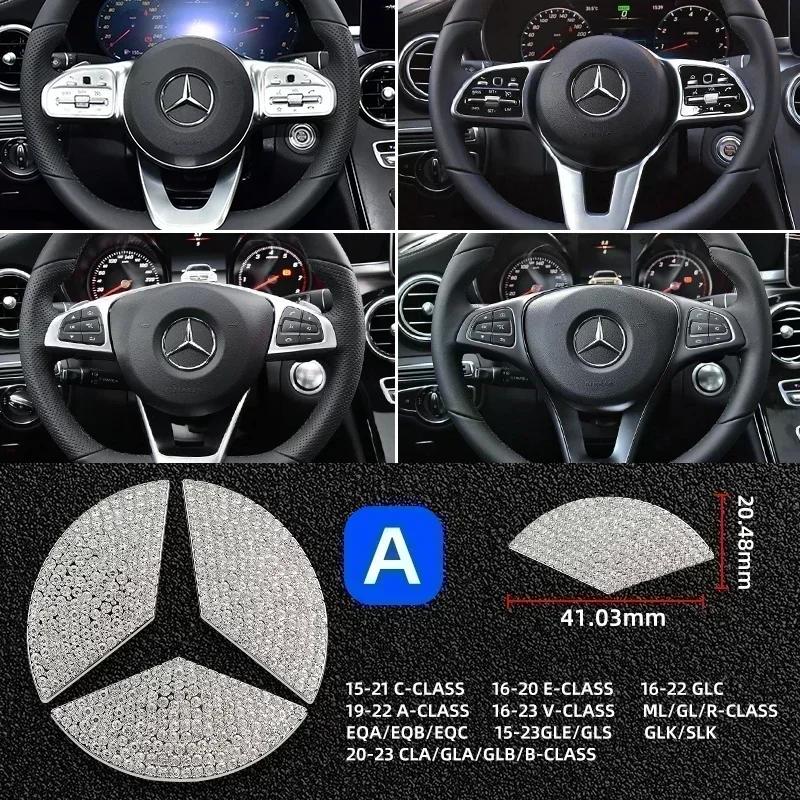Car Steering Wheel Emblem Crystal Diamond Sticker For Mercedes Benz A B C E Class GLA CLA GLC GLK GLE Series Accessories xxx1