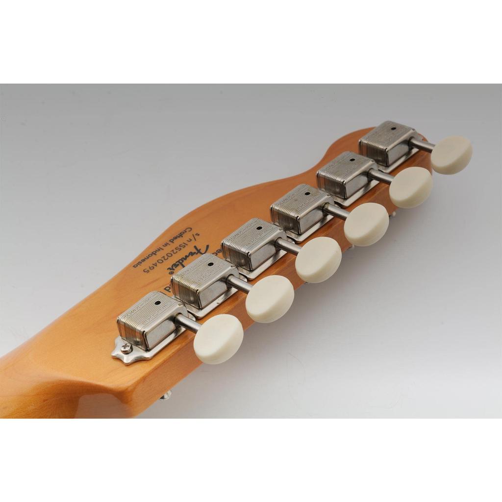 Wilkinson Deluxe WJ55 6 Row Vintage Guitar Pegs Split Post Classic Vibe for Fender Electric Nickel with Buttons Strat/Telecaster Guitar, Off-White