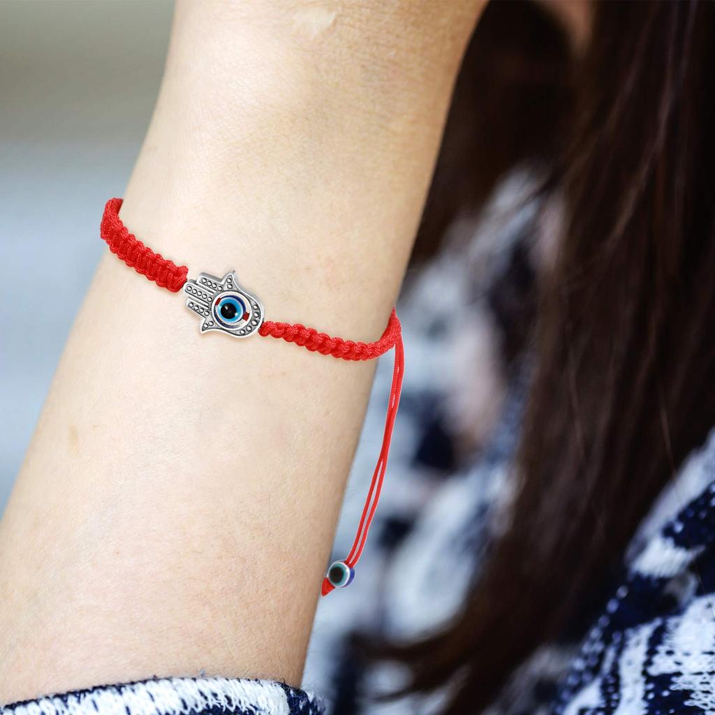 12Pcs/Set Handmade Turkish Lucky Evil Eye Bracelets For Women Men Blue Eyes Braided Red Rope Lucky Bracelet Friendship Jewelry