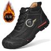 Winter Wear-resistant Mountaineering Boots Plush Warm High Quality Leather Outdoor Waterproof Boots for Work  Walking Snow Boots