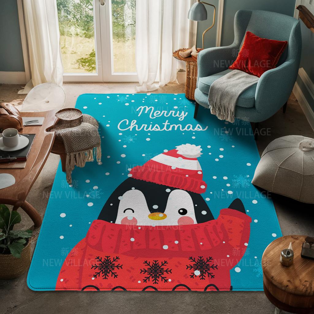 House Entrance Carpet Home Door Mat Living Room Bath Foot Bathroom Non-slip Water Absorption Rugs Bath Merry Christmas Winter