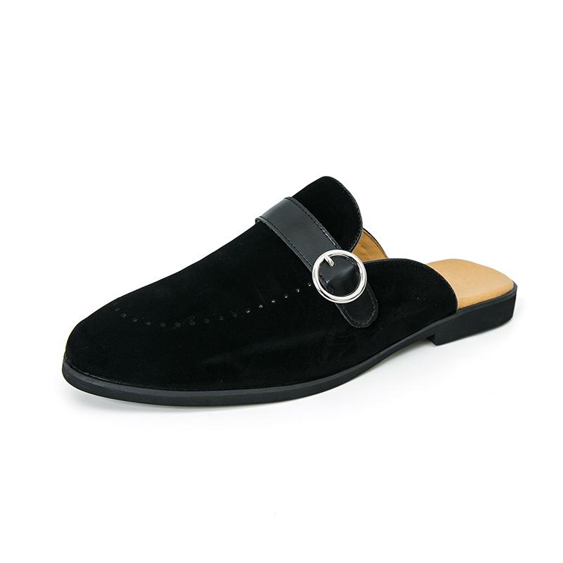 Men s Summer Backless Slip-On Casual Loafers - Large Size Half Slippers for Changing Rooms 45