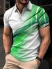 Essential Geometric Print Short Sleeve Polo Shirt for Men