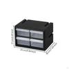 TransparentFront Drawer Cabinet Removable Divider Black