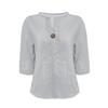 QICED Women's Fashion Casual Solid Color Print 3/4 Sleeves V Neck Blouses & Shirts Unique Design