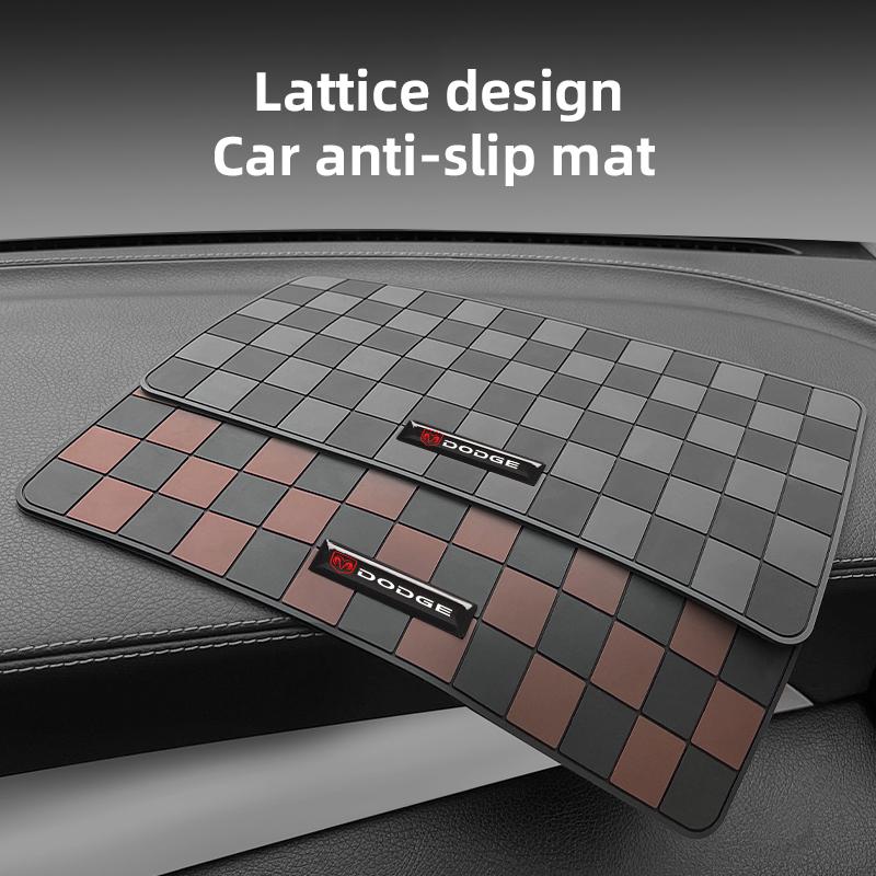 Car Plaid Anti Slip Pad Auto Dashboard Storage Mat For Dodge Challenger Charger Journey Ram Durango SRT Dart Journey Avenger Hor OO1