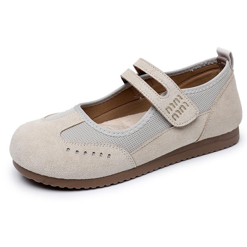 New Shoes Women's Casual Fashion Versatile Double Buckle Velcro Non-slip Wear Comfortable Breathable Women's Single Shoes