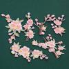 D5 2PCS Plum Blossom Embroidery Patches Sakura Flower Floral Branch Appliques Iron On Cloth Cheongsam Stickers For Sewing Repair