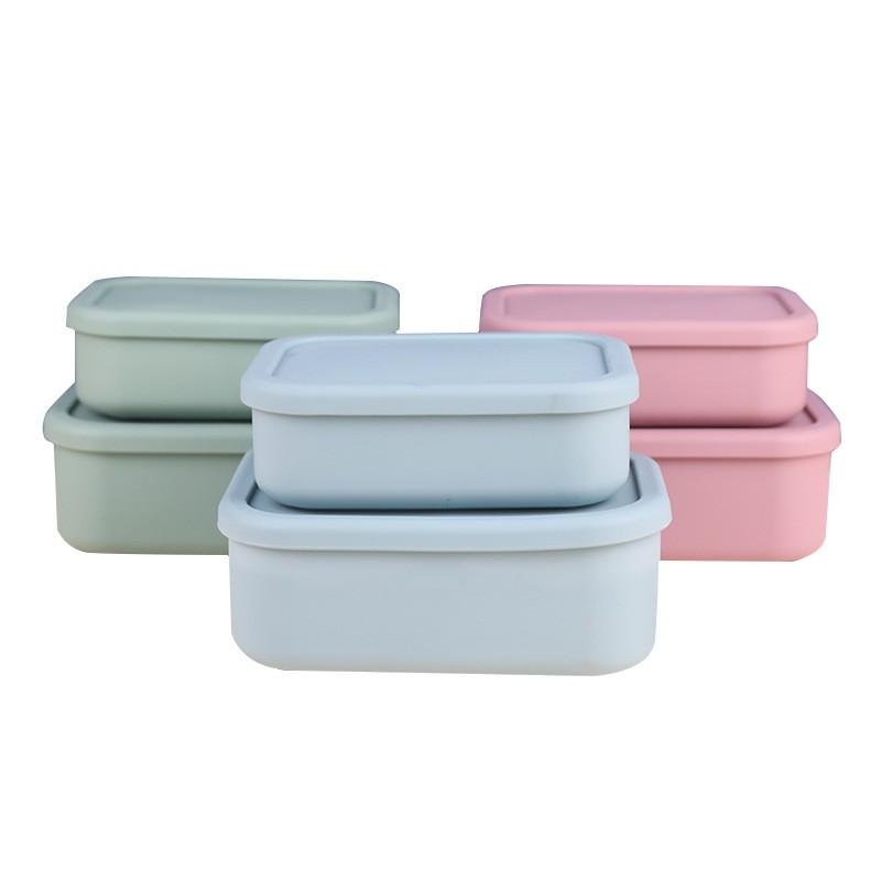 Food-Grade Silicone Lunch Box Set Microwave Safe Bento Container Office Workers Students Portable Meal Prep