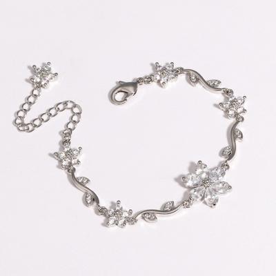 Süßes Y2K Blumen Armband Kristall Verstellbare Kette Armband Schmuck Geschenk Mehrfarbig Damen Armband