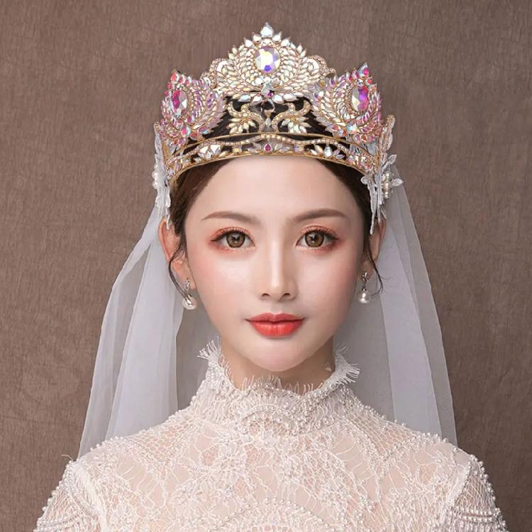 Peigne Couronne Élégant en Cristal pour Femmes Princesse Élégant Couronnes en Cristal Efficaces Diadèmes avec Pierre Colorée et Peigne