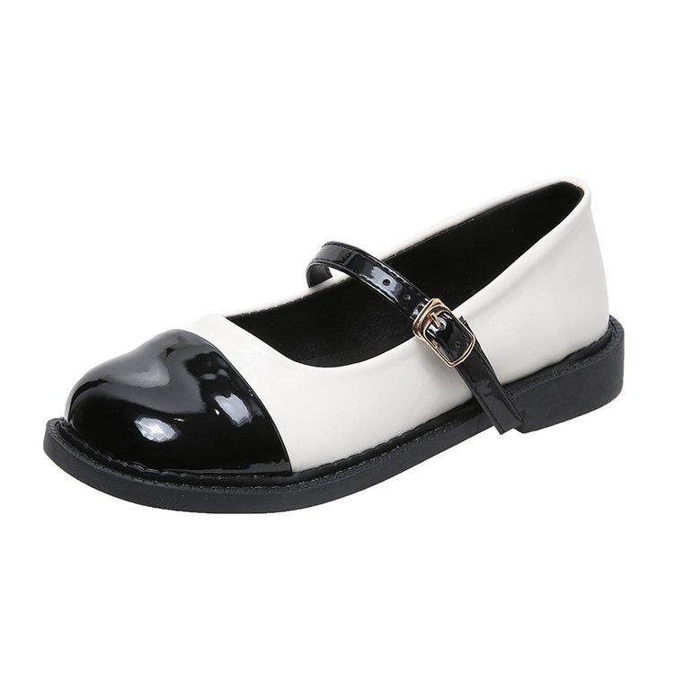 Kleine Lederschuhe mit eckiger Spitze für Damen, Frühjahr 2025 neu, Retro-Studenten-Temperament im britischen Stil, Lackleder, trendige passende Einzel-Schuhe für Damen