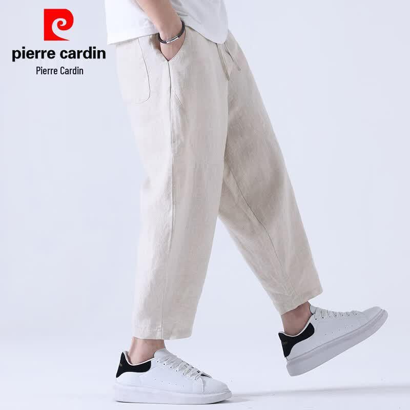 Pierre Cardin Men's 100% Linen Casual Cropped Pants