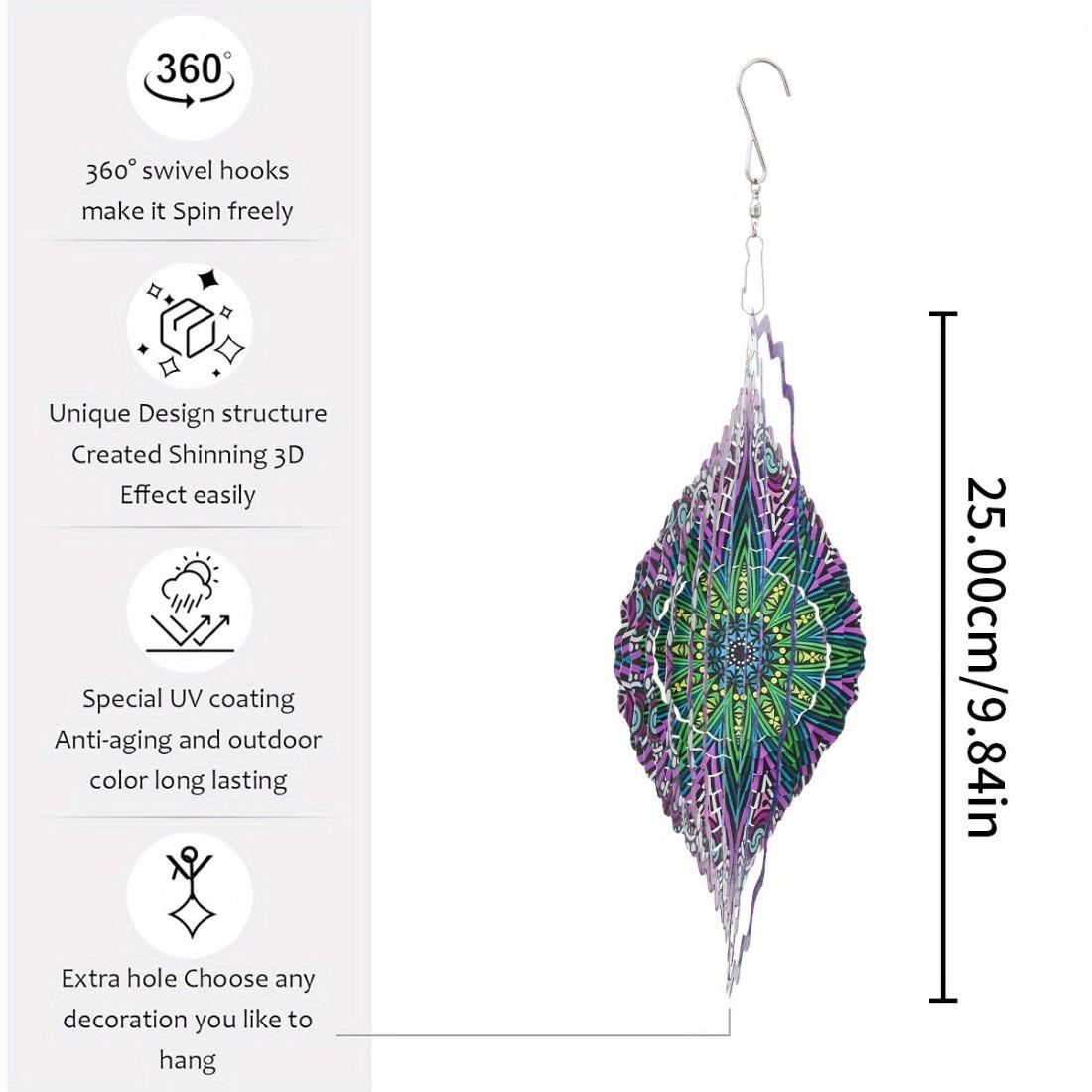 

Мандала Подвесной Ветряной Спиннер - 3D Металлический Колокольчик Ветра Домашний Декор Искусство Для Дня Благодарения, Рождества, Хэллоуина, Дня Матери 01A