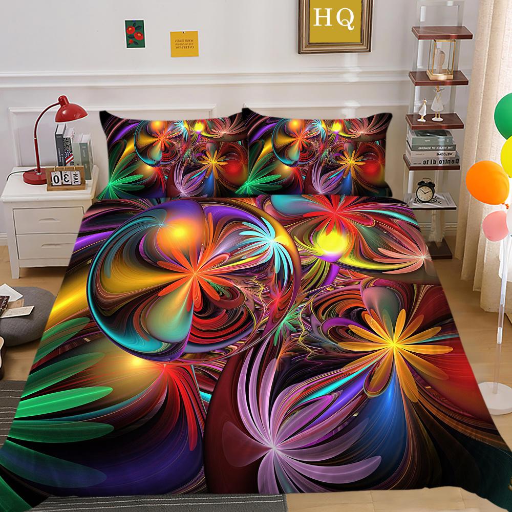 Flowers Printed Bed Clothes Double Size Polyester Bedspreads Gir Fashion High Ranking Home Bedclothes