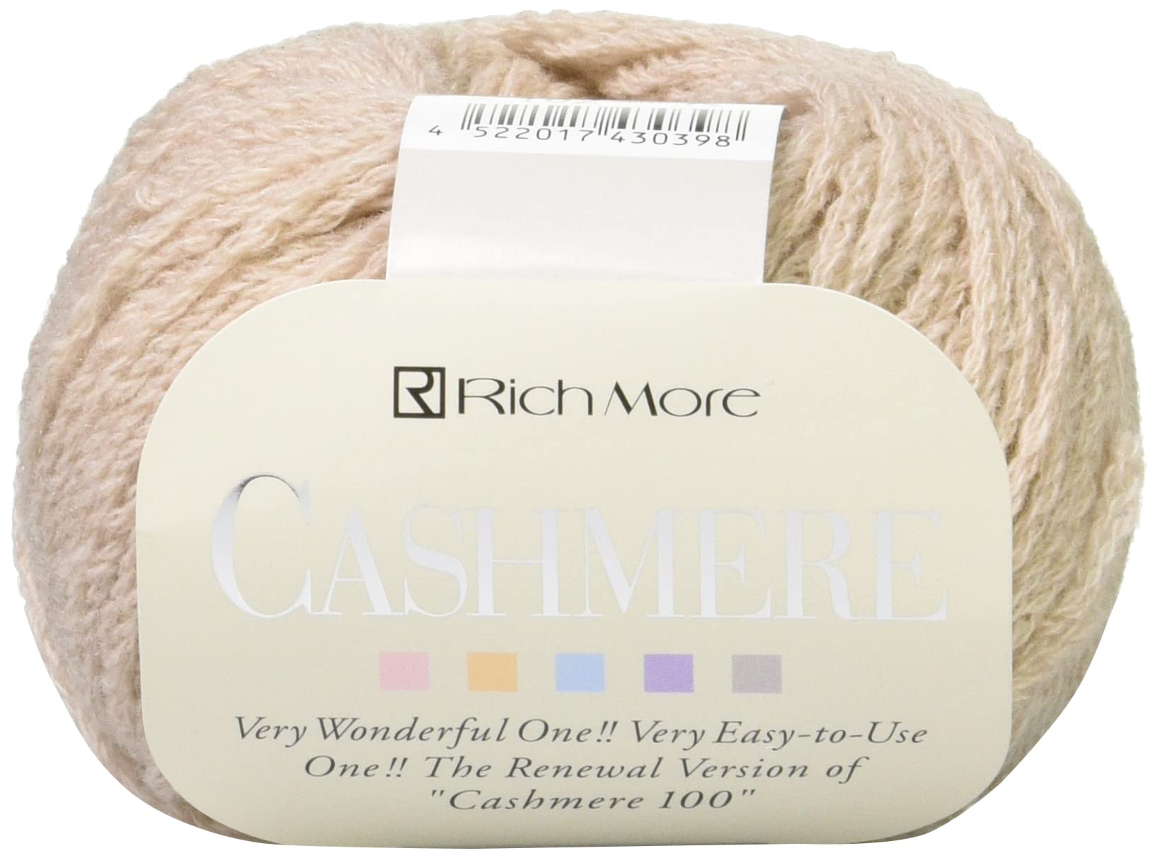 

Hamanaka Richmore Cashmere Yarn, Medium Weight, Col. 102, Beige, 20g, Approx. 92m, 3142