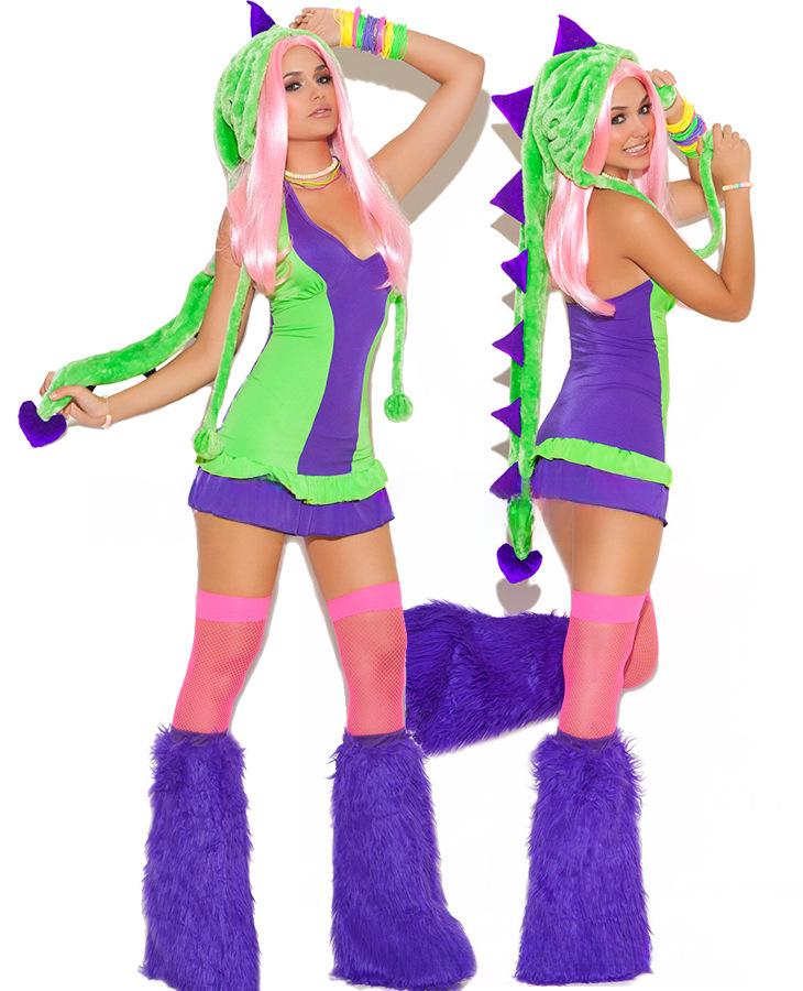 Cosplay Leopard Print Costume with Big Tail, Catwoman Role Play Outfit, Animal Theme for Halloween Party.