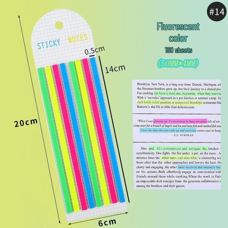 Colorful Extra-Fine Transparent Index Tabs - Fluorescent Multi-Color Sticky Notes for Students