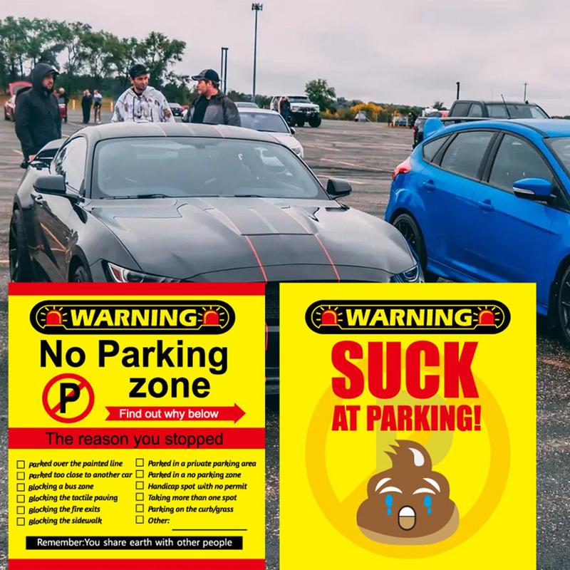 50 Pieces No Parking Zone Cards Bad Parking Cards Warning Safety Stickers Multiple Reason Violation Adult Sock Stuffer