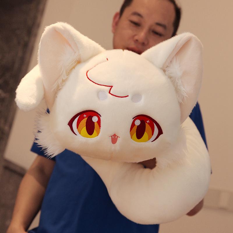 Cat Snake Doll Plush Toy Meow Meow Snake Doll Year of the Snake Mascot Children's Soothing Pillow Ragdoll bianco