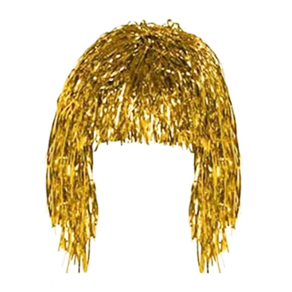 Cosplay Disco Wig Foil Tinsel Shiny Party Hat Adults Metallic Cosplay Supplies Funny Atmosphere Festive Decoration