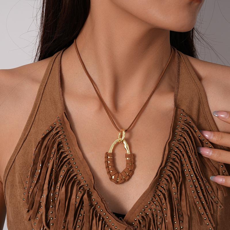European and American Drip Oil Leopard Pendant Necklace for Women Creative Black Mesh Detachable Clavicle Chain Fashion Jewelry