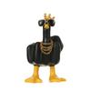 Funny Black Duck Resin Figurine Ornament with Glasses Necklace Middle Finger Duck Sculpture Statue Crafts Home Decoration Gifts