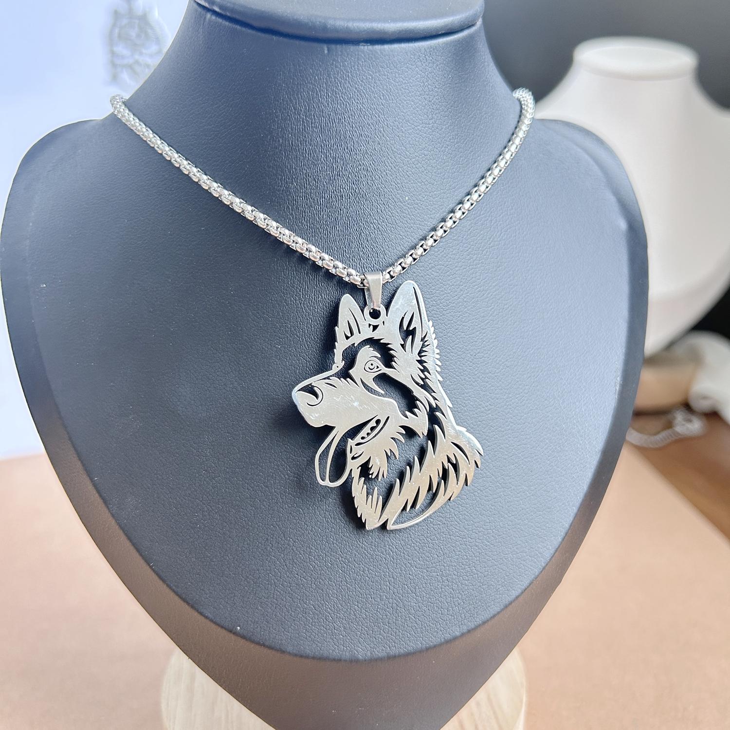 

Stainless steel wolf head pendant necklace 4.Charm