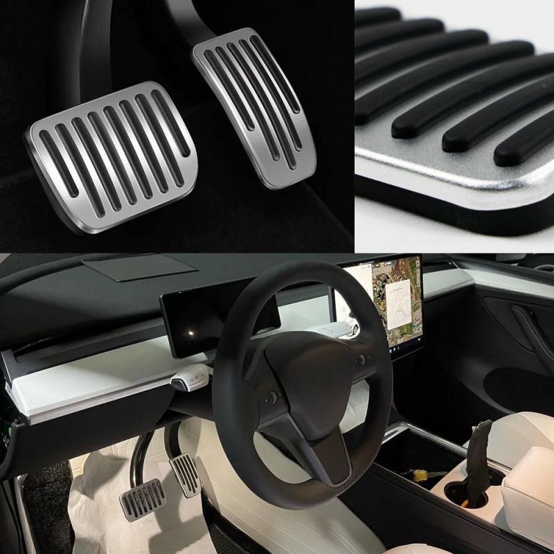 Accelerator and Brake Foot Pedal Pads Aluminum Non-Slip Cover For Tesla Model 3/Y