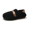 Internet celebrities wear two fluffy shoes on one foot, women wear plush thermal slippers, 2024 new autumn and winter plush shoes