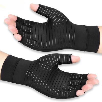 Unisex Half Finger Gloves, Copper Compression Gloves, For Hands Joint Support, Cycling, Biking, Driving, Exercise, Training & Fitness