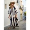European, American Y Bohemian fashion women's clothing casual vacation D printed beach Kaftan cardigan long dress