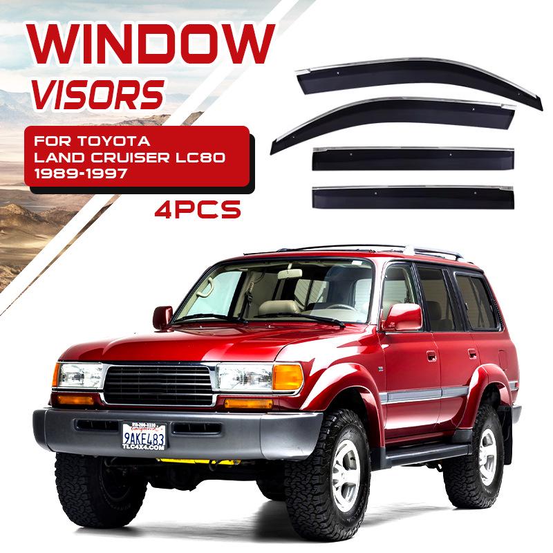 Дефлекторы боковых окон Toyota Prado Land Cruiser LC300/LC200/LC250: Накладки на брови и солнцезащитные козырьки для автомобильных окон