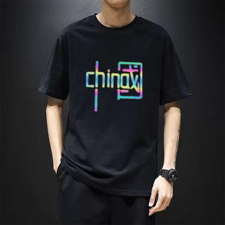 Summer new round neck short-sleeved T-shirt men's casual fashion with combed cotton T-shirt bottoming shirt tops