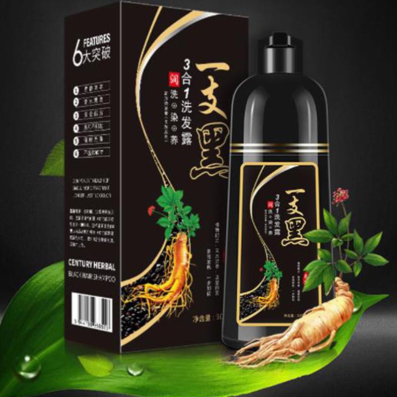 500Ml Permanent Black Hair Shampoo Organic Natural Fast Hair Dye