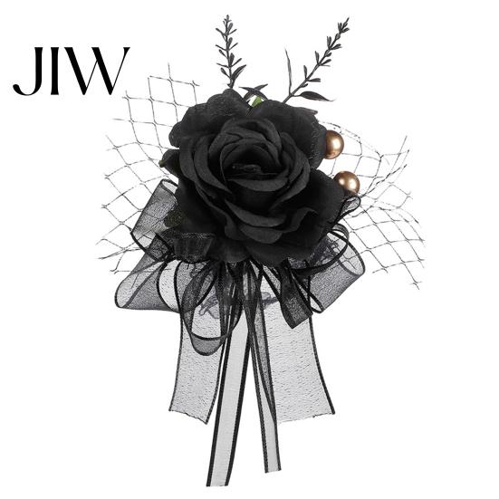 Romantic Party Wrist Flower Gothic Corsage for Halloween Party, Black Wedding Corsage, Decorative Floral Bracelet Prom Accessory Day of The Dead Prom,
