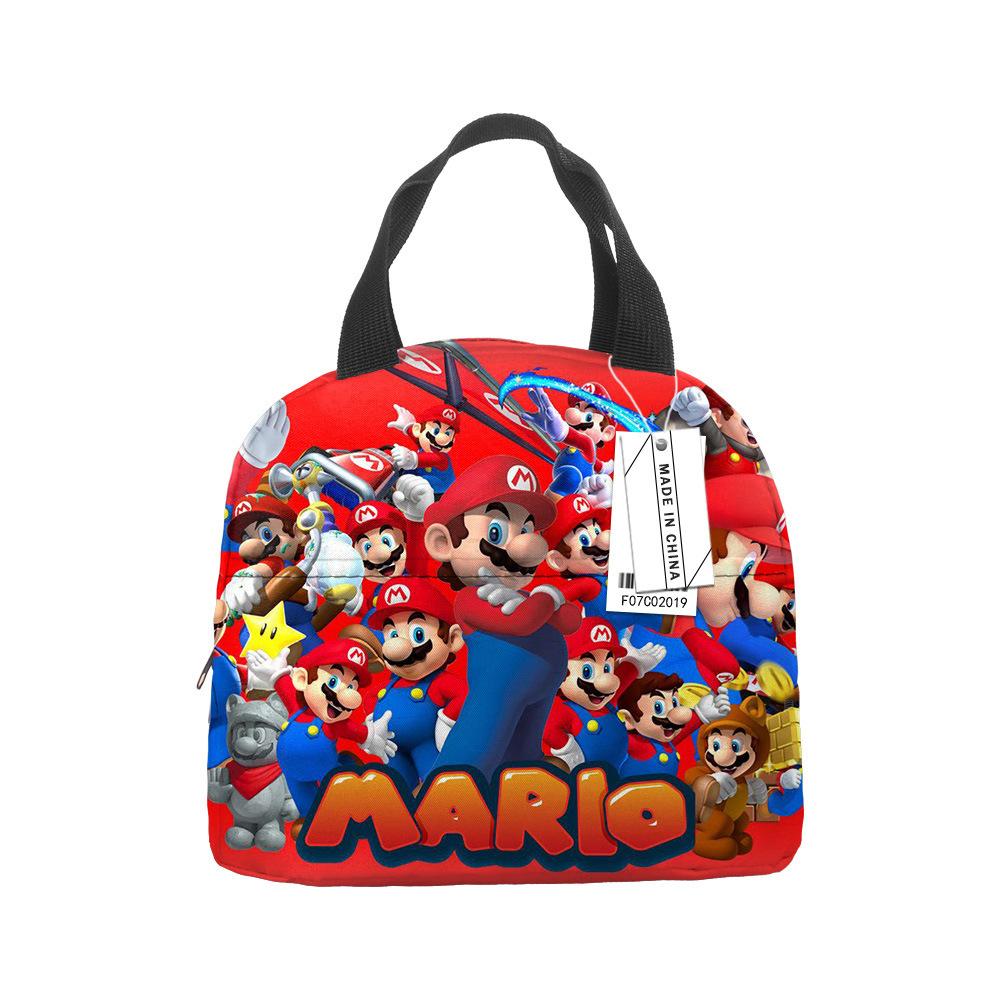 Mario Portable Bento Bag Lunch Box Bag Student Children'S Meal Bag Lunch Box Bag Bento Bag Aluminum Foil Lunch Bag Thermal Insulation