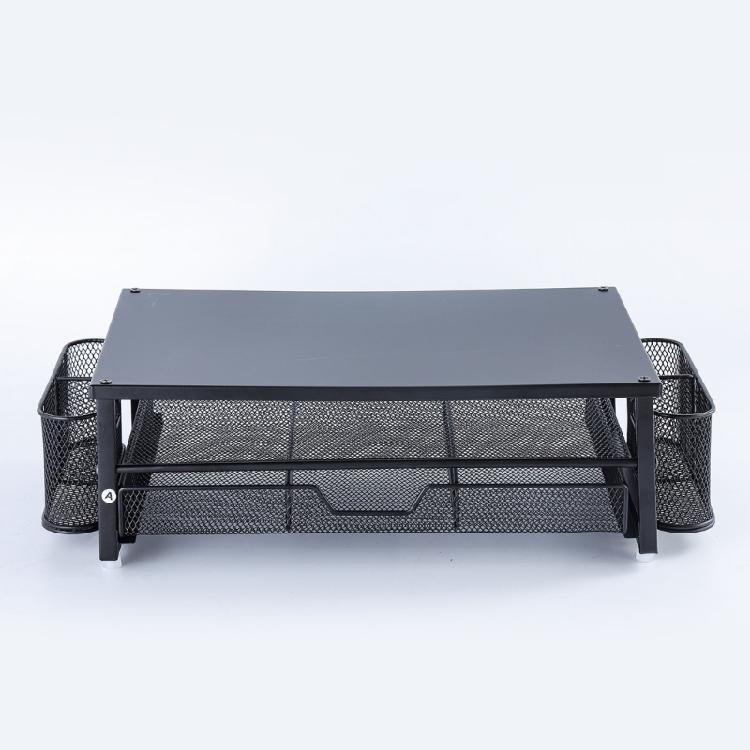 Computer Monitor Stand with Ventilation Drawer and Side Storage Metal Screen Stand Laptop Stand with Drawer Pen Cup