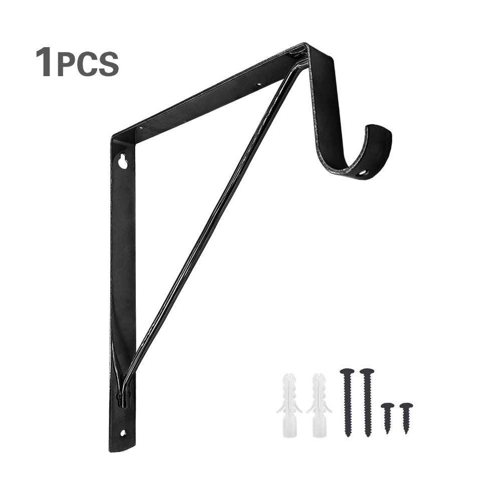 Железный кронштейн для шкафа, усиленный крюк-опора для штанги в гардеробной, для шкафа, ванной комнаты и кухни чёрный