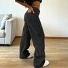 2026 High-Waisted Wide-Leg Straight Cut Denim Pants Women Water Washed Cotton Blend Loose Fit