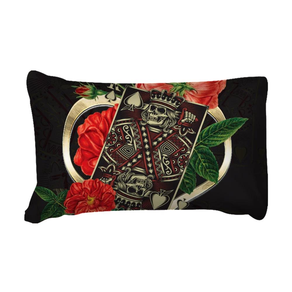 Bed Linens Reactive Printing Quality Duvetcover Set Sugar Skull King Size Comforter Set Rose Poker Bone 2/3pcs Bedding Black