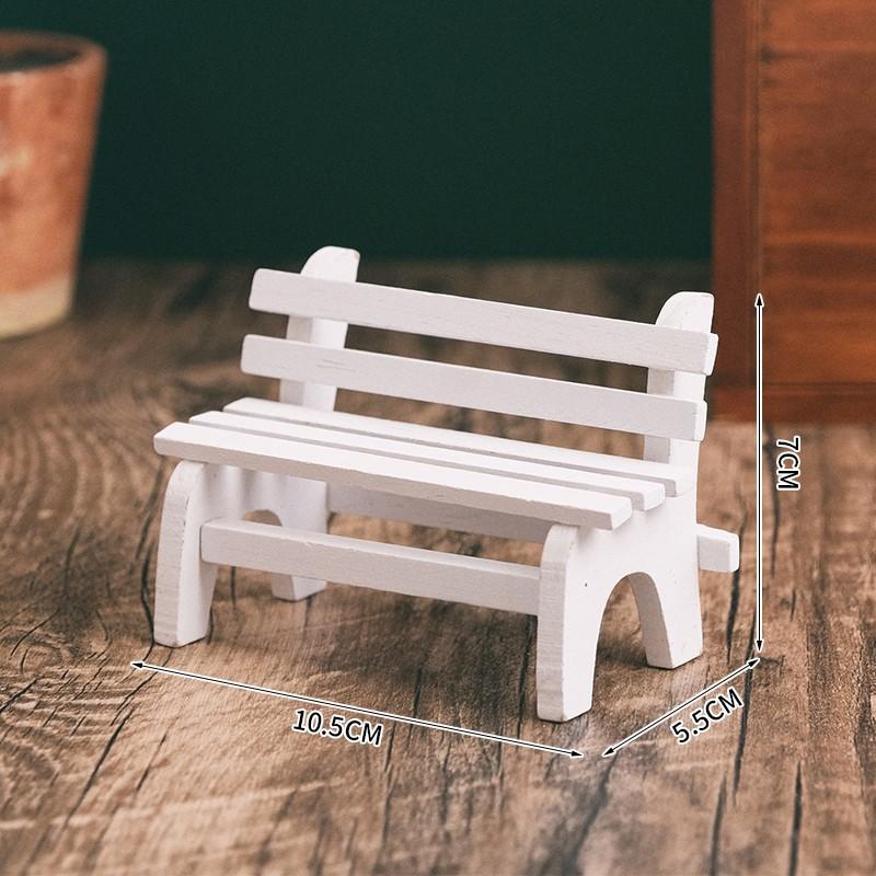 Doll House Mini Home Office Decoration Color Small Bench Shooting Background Props Decoration Mini Wooden Tables and Chairs