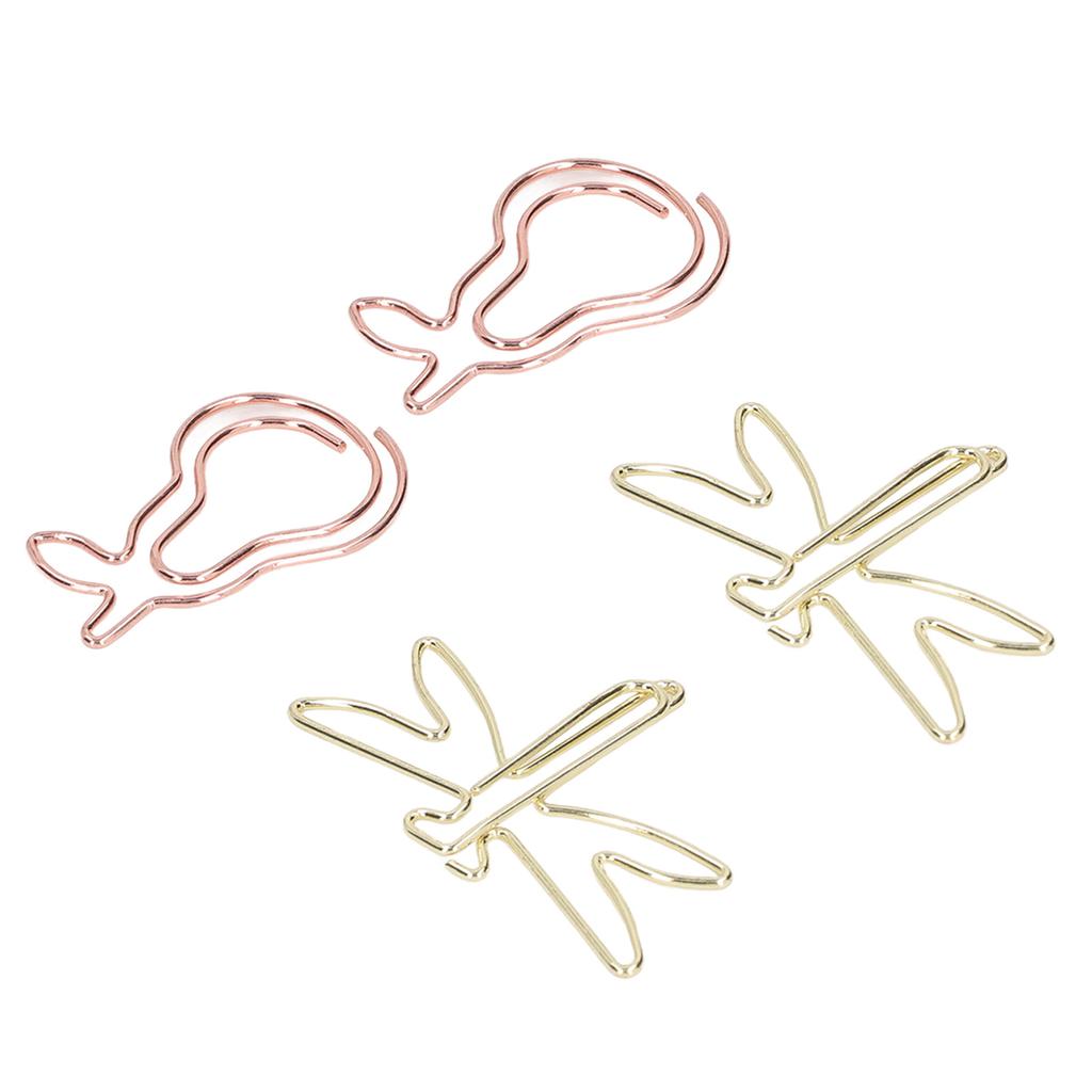 100PCS Paper Clips Cute Shape Metal Gold Colorfast Portable Lightweight Slip Resistant Bright for Office School