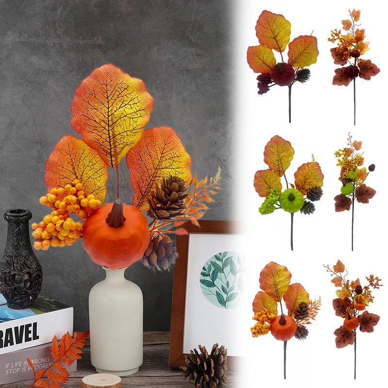

1 шт., ветки благодарения, тыква, сделай сам, ягоды, искусственный кленовый лист, урожай Хэллоуина, домашний декор