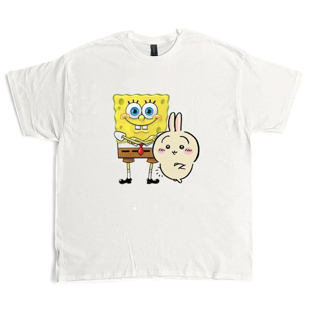 Усаги и Губка Боб скрестили руки Дуэт Унисекс Унисекс Футболка S