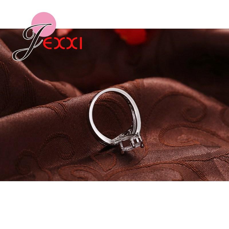 Charm Unique Design Fashion Women Rings White Cubic Zircon 925 Sterling Silver Color Color Engagement Party Rings Jewelry Gift
