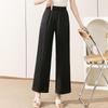 Woxue 2025 Summer Breathable Elastic Waist Straight-Leg Pants for Middle-Aged Women