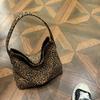 Leopard Print Bag Women's Large Capacity 2025 New Autumn and Winter Versatile Canvas Shoulder Shopping Bag Class Commuter Tote Bag