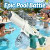 M416 Electric Water Gun Toy with External Water Bottle Outdoor Beach Swimming Pool Firing Shooting Water Fight Game Perfect Gift