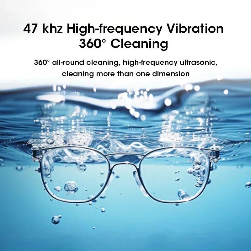 Mini Household Ultrasonic Cleaner High Frequency Vibration Deep Cleaning for Glasses Jewelry Tableware